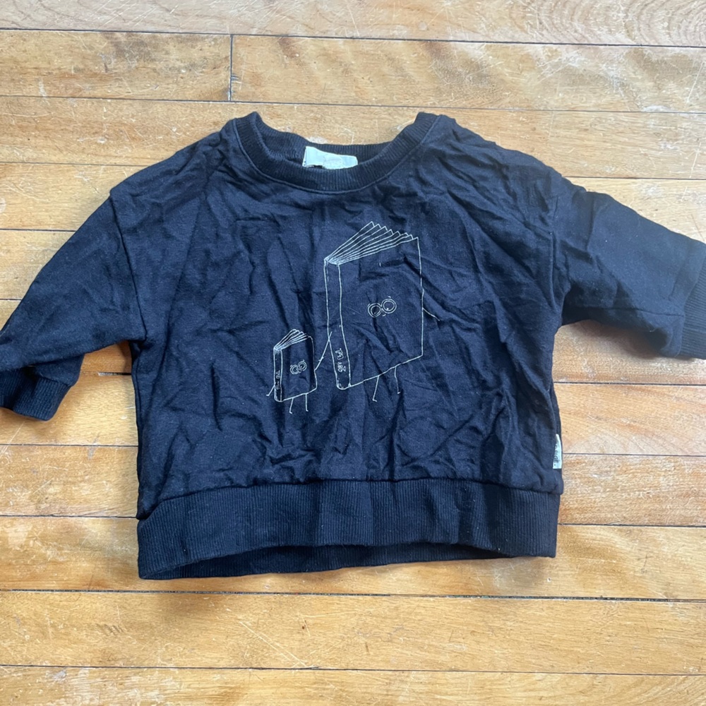 Stylish Black Graphic Kids Sweatshirt